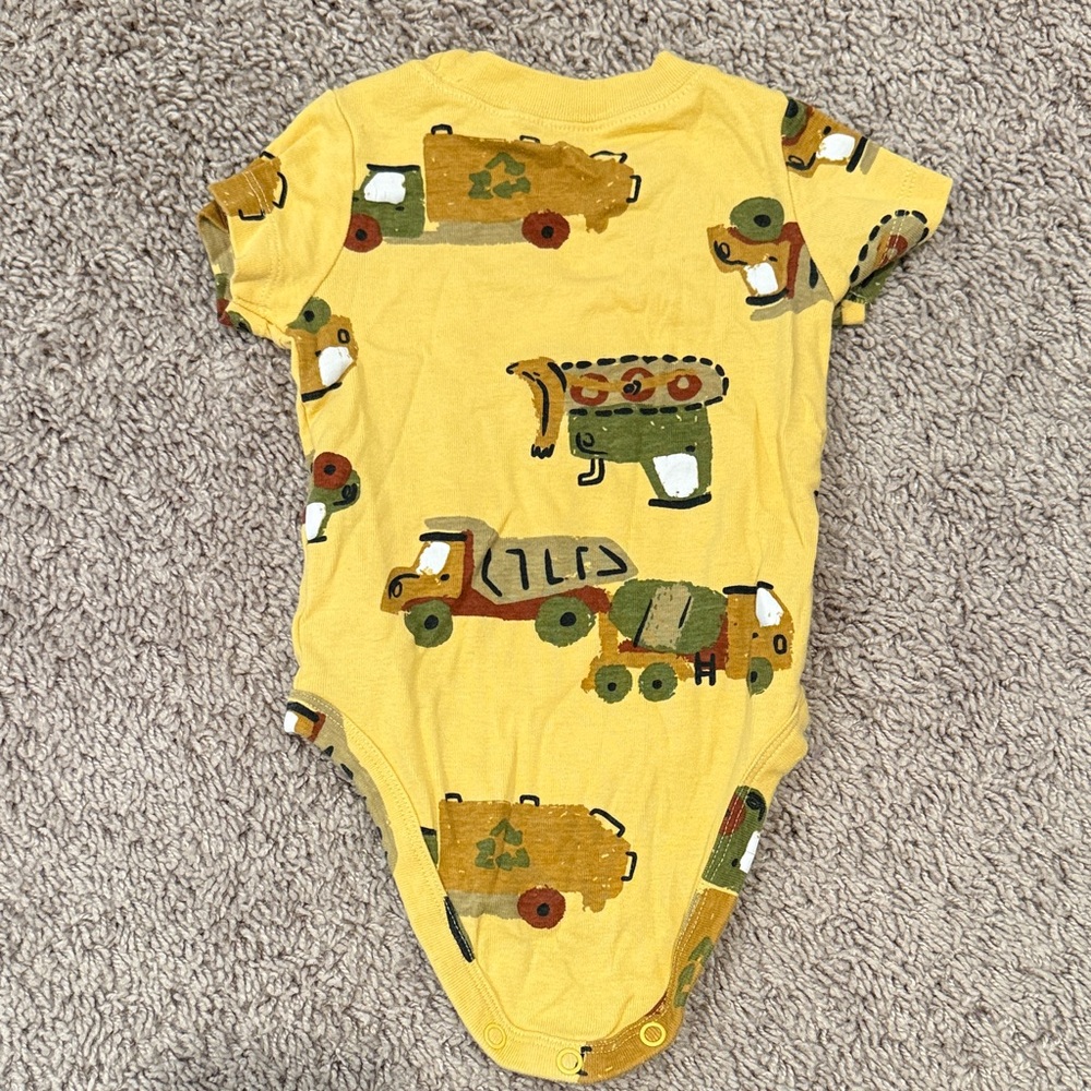 Carter's Yellow and Red Construction Rompers! - Picture 6 of 11